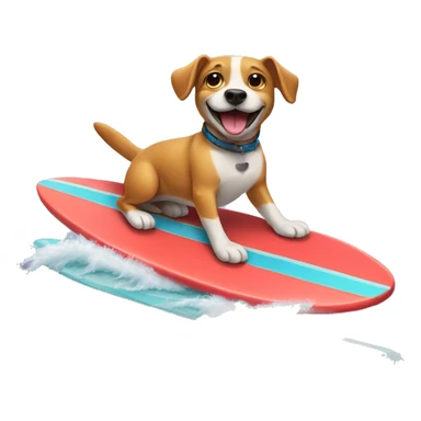 dog riding a surfboard  sticker