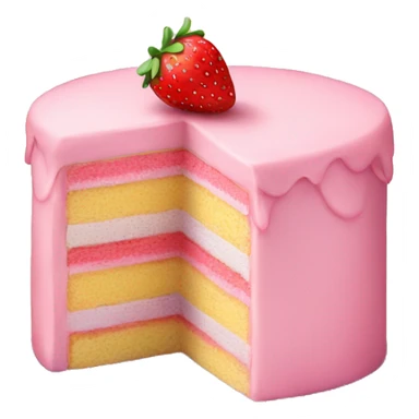 Pastel Birthday cake with strawberry sticker