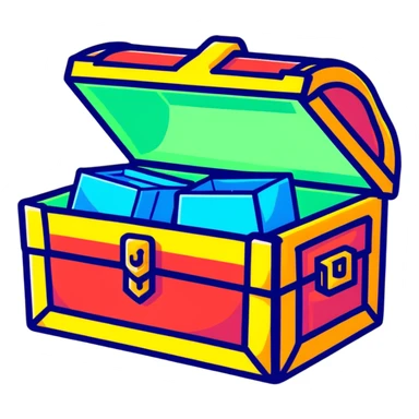 neon treasure chest sticker