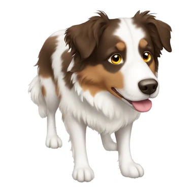 White and brown Australian shepherd whole body sticker