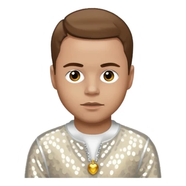 Brian Harvey from East 17 with light skin, brown hair, white sequin outfit sticker