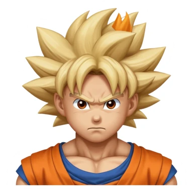 Emoji San goku plus petit niveau image , concentrer comme avant un combat contre un adversaire,  sticker