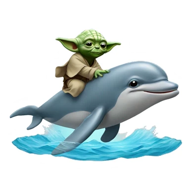 Yoda riding a dolphin  sticker