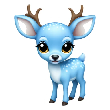 baby deer baby blue accents sticker