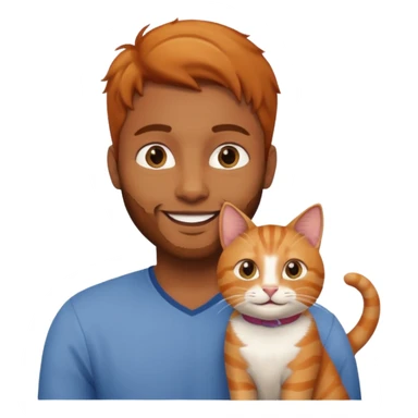 Brown guy with orange cat sticker