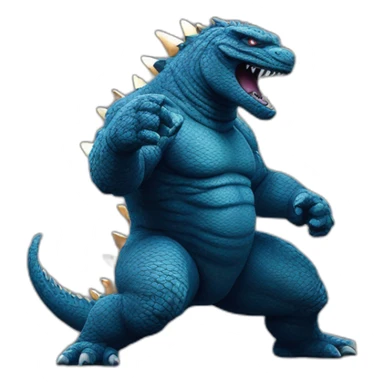 Godzilla in a wrestling  sticker