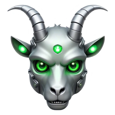 Terminator Goat head green glowing eyes sticker