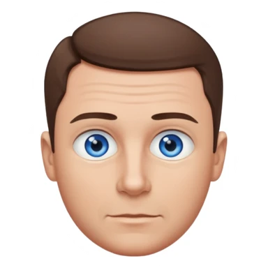 dad with very short shaved brown hair and blue eyes emoji sticker