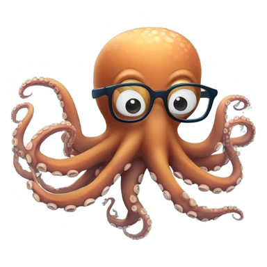 Octopus swimming with glasses  sticker