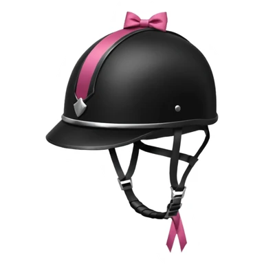 Rider helmet black matte at the back theres ribbon attached for female rider sticker