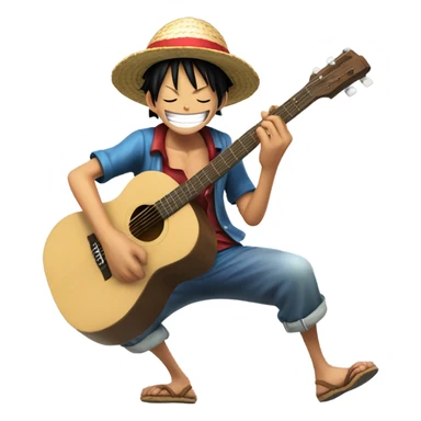 Luffy from One Piece playing a guitar sticker