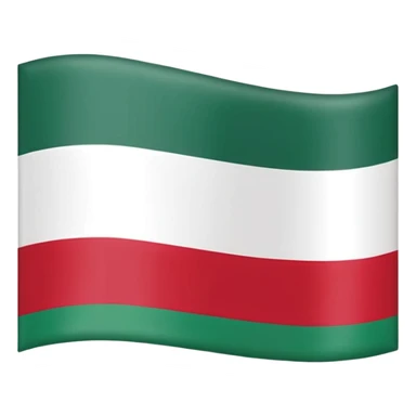 flag of Chechnya Ichkeria with simple design, green, white, red bands, thin golden stripe, no text sticker
