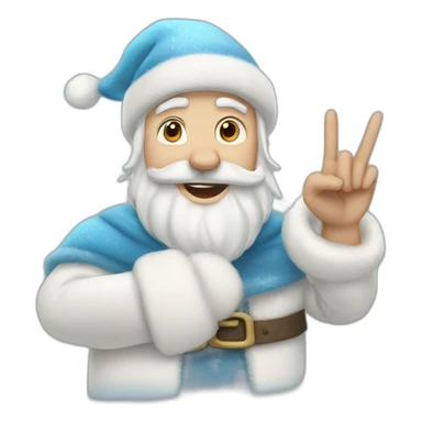 Father Frost shows hand sign of the horns sticker