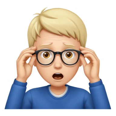 Shocked emoji taking off glasses sticker