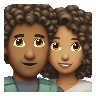 Hispanic guy in love with hispanic girl with curly hair sticker