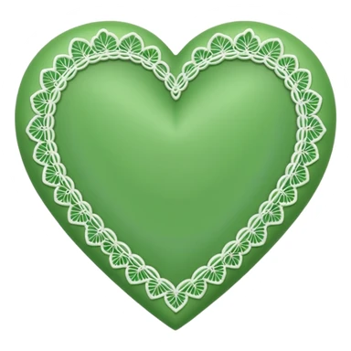 green heart with a lace border sticker