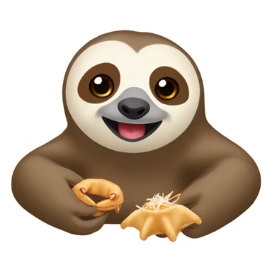 Sloth eating crab Rangoon  sticker