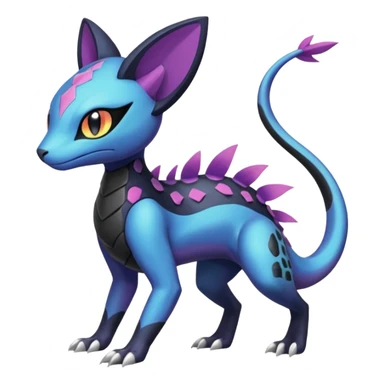 Meloetta-Purrloin-Salandit-Nargacuga-Pokémon-Fakémon-fusion-hybrid-creature sticker