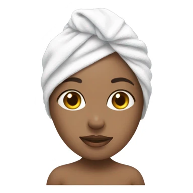 girl wearing a facial skincare mask with a towel on her head sticker