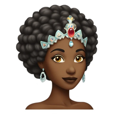 Black woman with dark brown eyes Queen of rio carnival sticker