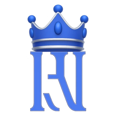 Add a royal crown on top of the Roman numeral II, keep the royal blue, white, and silver colors, in a 3D emoji style. Remove the background. sticker