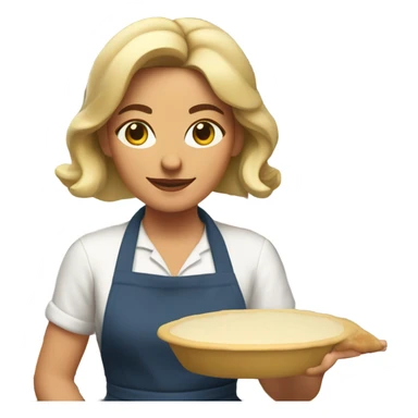 White mom baking pie sticker