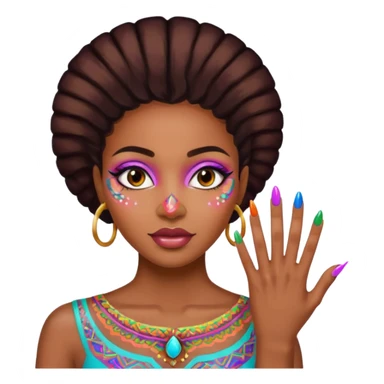 black woman nail art sticker