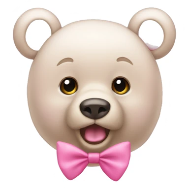 Bear with a pink bow on its ear sticker