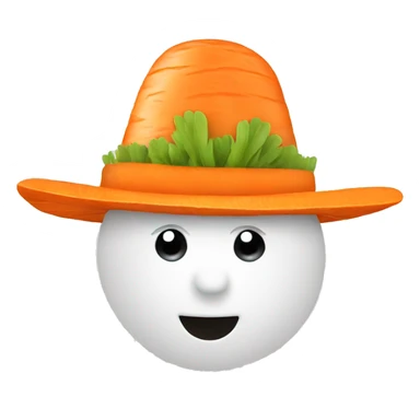 a carrot with a hat sticker