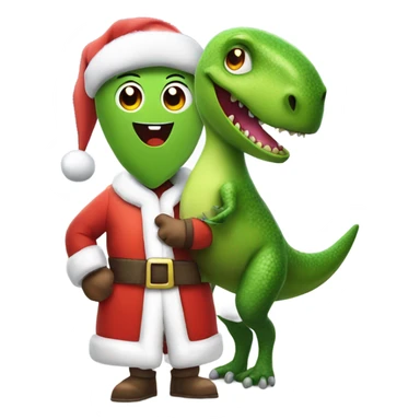 Avocado wearing dinosaur with Santa Claus sticker