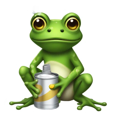 Gorgeous female Frog with a can of spray paint  sticker