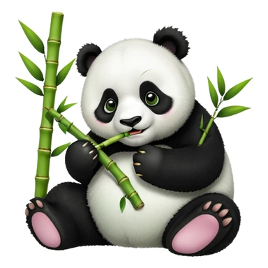 panda with bamboo  sticker