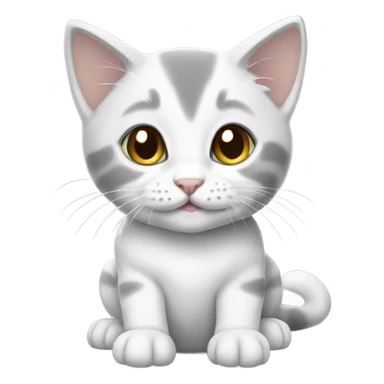white and grey kitten sticker