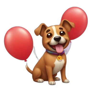 dog with sausage on his back and baloons on head sticker