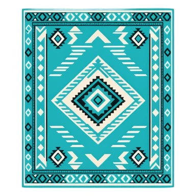 Turquoise Aztec rug sticker