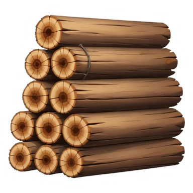 worn wood logs sticker