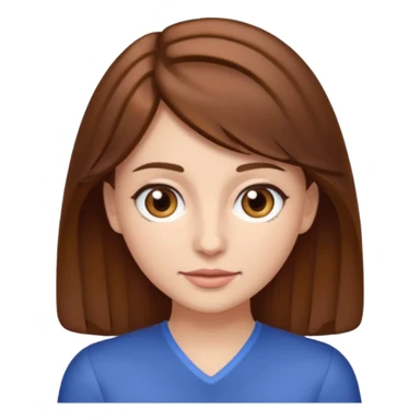 create an emoji of Sophie Sheridan in mamma Mia but with brown long hair and brown eyes sticker