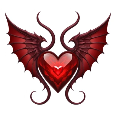 succubus wings, cryhstal heart  sticker