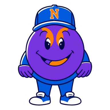  McDonald’s grimace mascot dressed in New York Mets gear sticker