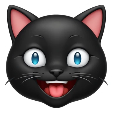 emoji de gatto negro riéndose con lagrimas 😹 sticker