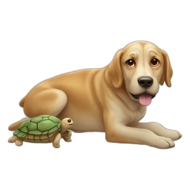 Chien sur une tortue sticker