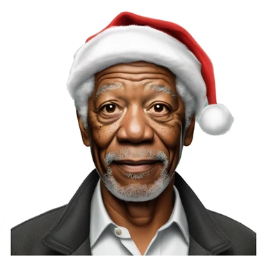 Morgan Freeman with santa hat sticker