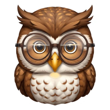 Owl with reading glasses sticker