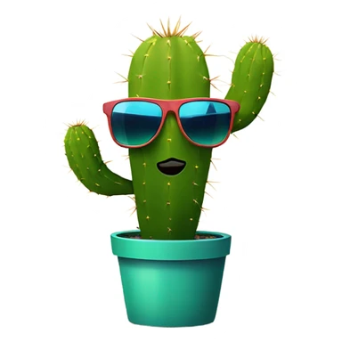 Cactus with sunglasses sticker