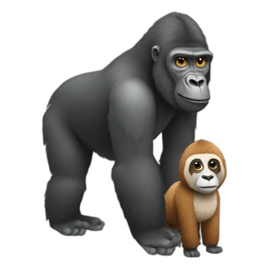 Gorilla chilling with a Llama sticker