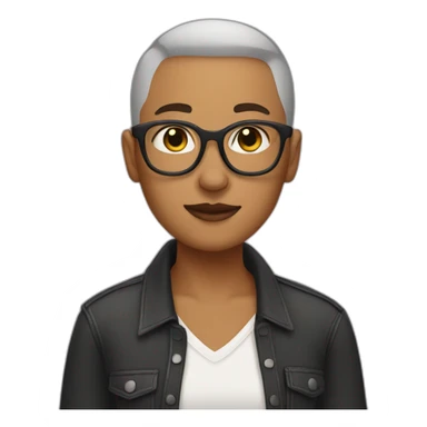 nonbinary writer buzzcut sticker