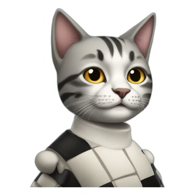 cat chess player sticker