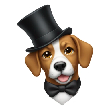 Dog with a top hat sticker