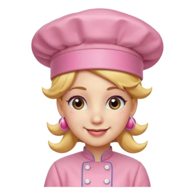 Pink chef hat princess peach sticker