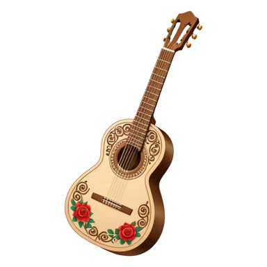 white classical Spanish guitar with intricate rosette designs sticker